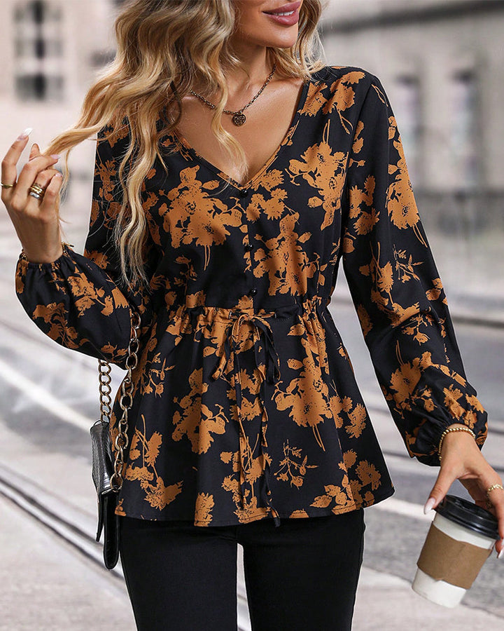 Drune | Stilvolle Bluse mit V-Ausschnitt