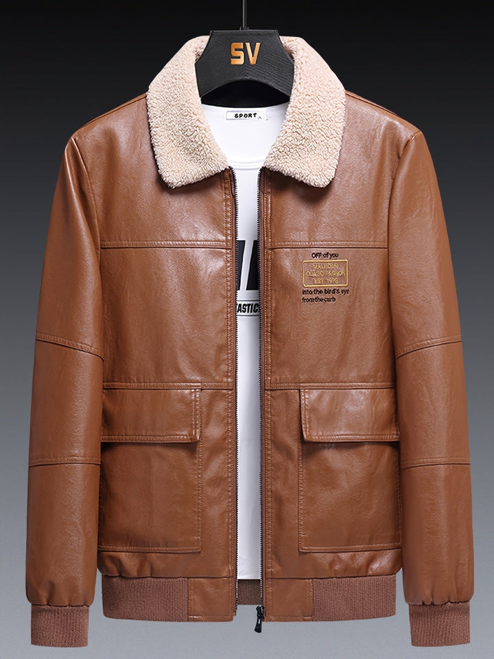 Drune | winterwarm PU-Lederjacke für Männer - Perfekt für Aktivitäten im Freien