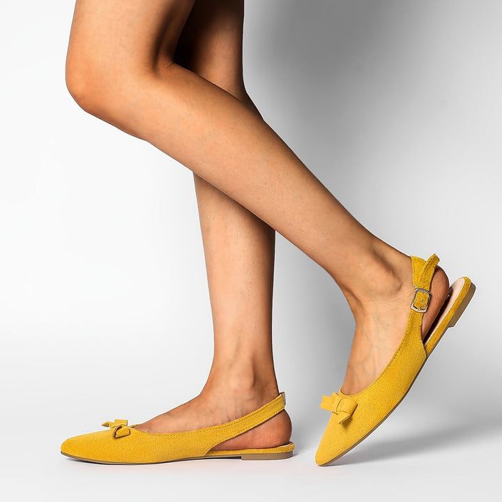 Drune | Flache Slingback Sandalen mit Schleife