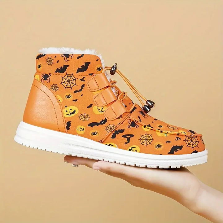 Drune | Damen Halloween Druck Winterstiefel