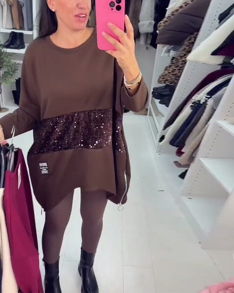 Drune | Übergröße Sweatshirt mit Pailletten
