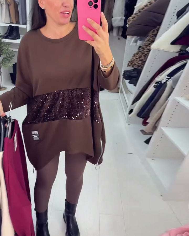 Drune | Übergröße Sweatshirt mit Pailletten