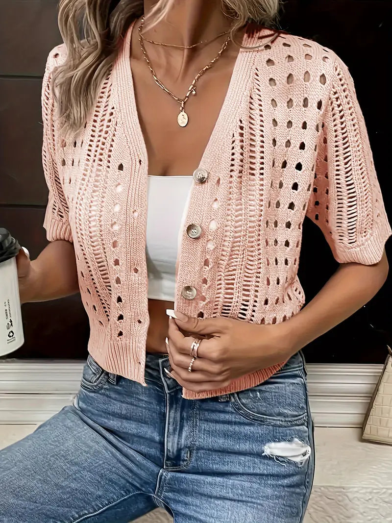 Drune | Vielseitiger Komfort, Elegante Strickjacke Mit V-ausschnitt Für Frauen