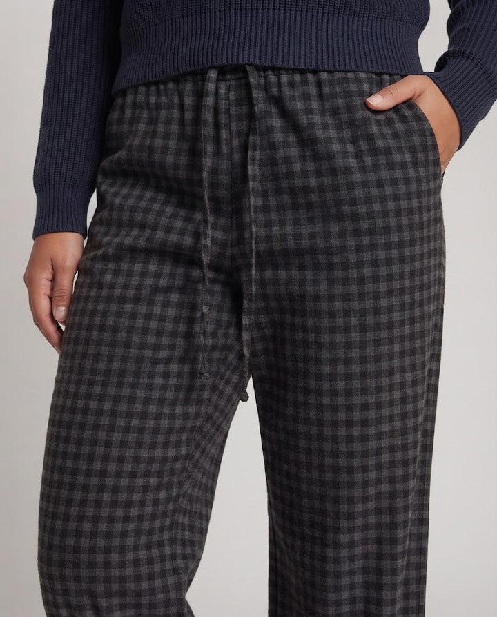 Damen Hochtaillierte weite Karomuster-Hose mit Tunnelzug und relaxed‑Fit Drune