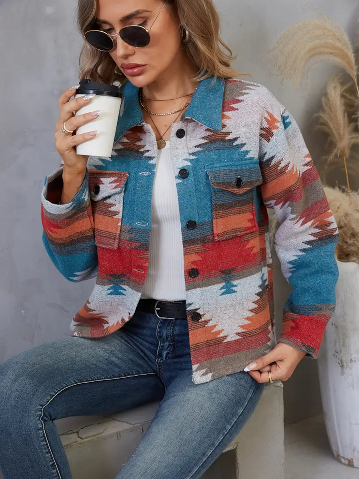 Drune | Aztekenmuster Geknotete Jacke