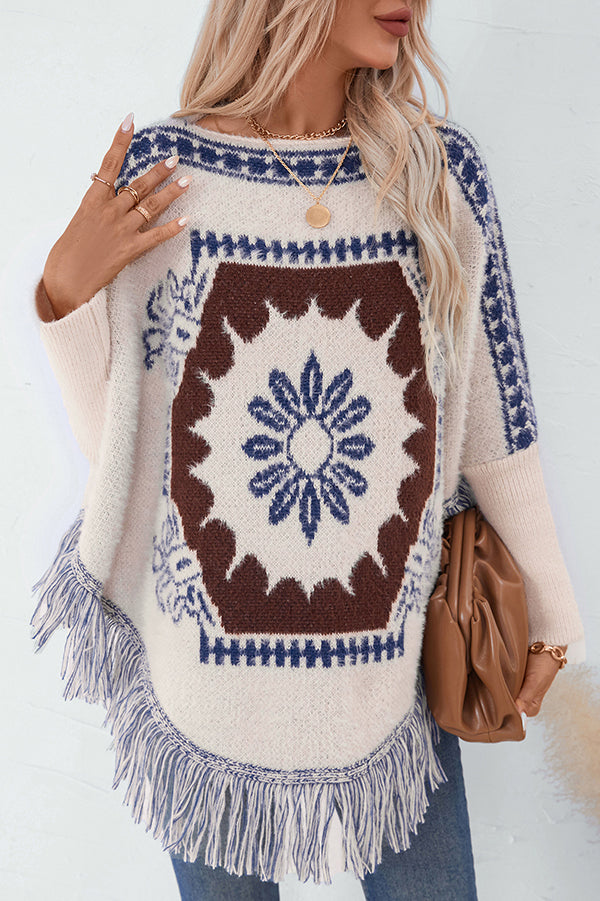 Drune | Boho knit sweater with tassel hem