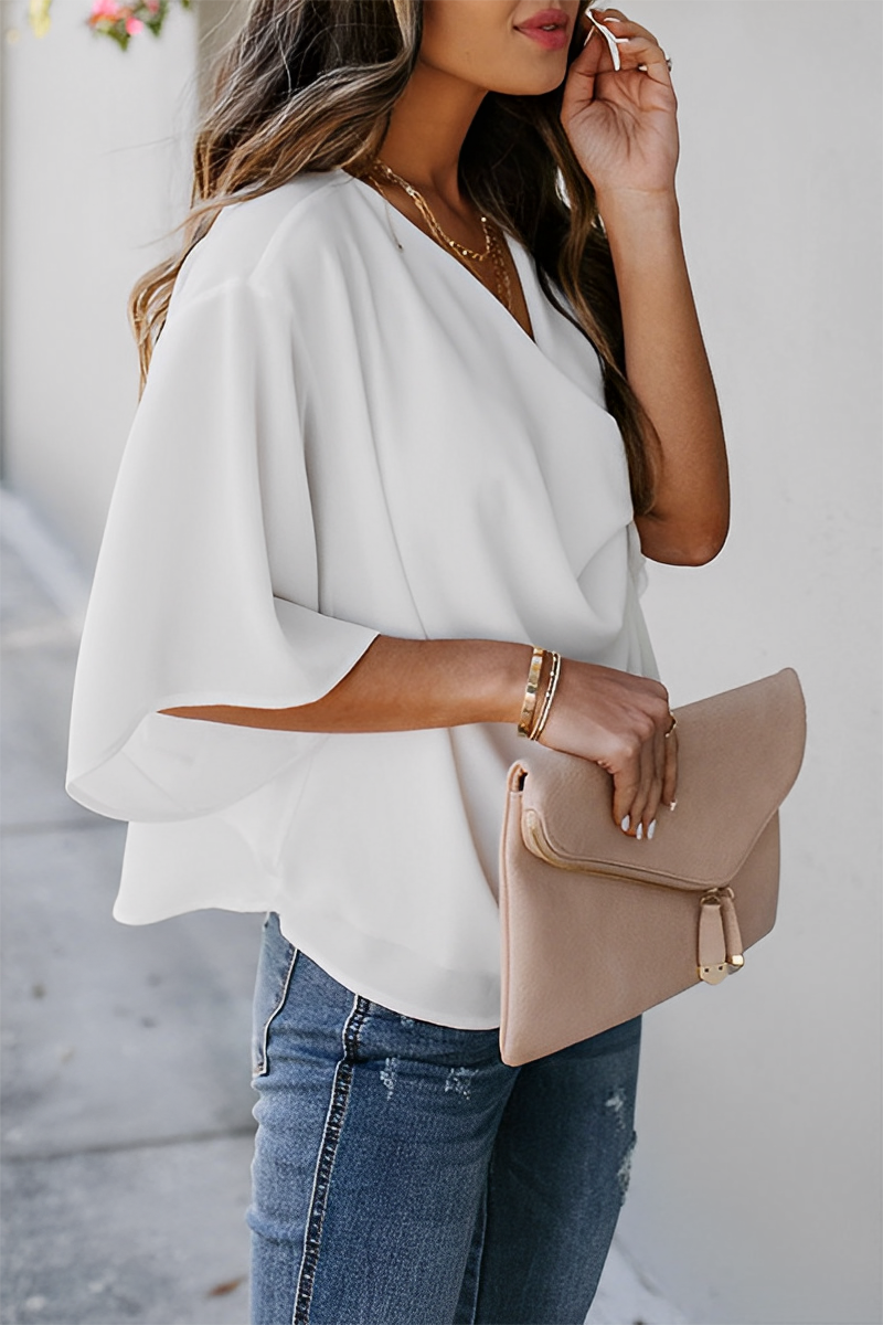Drune | Damen Sommer Chiffon Bluse