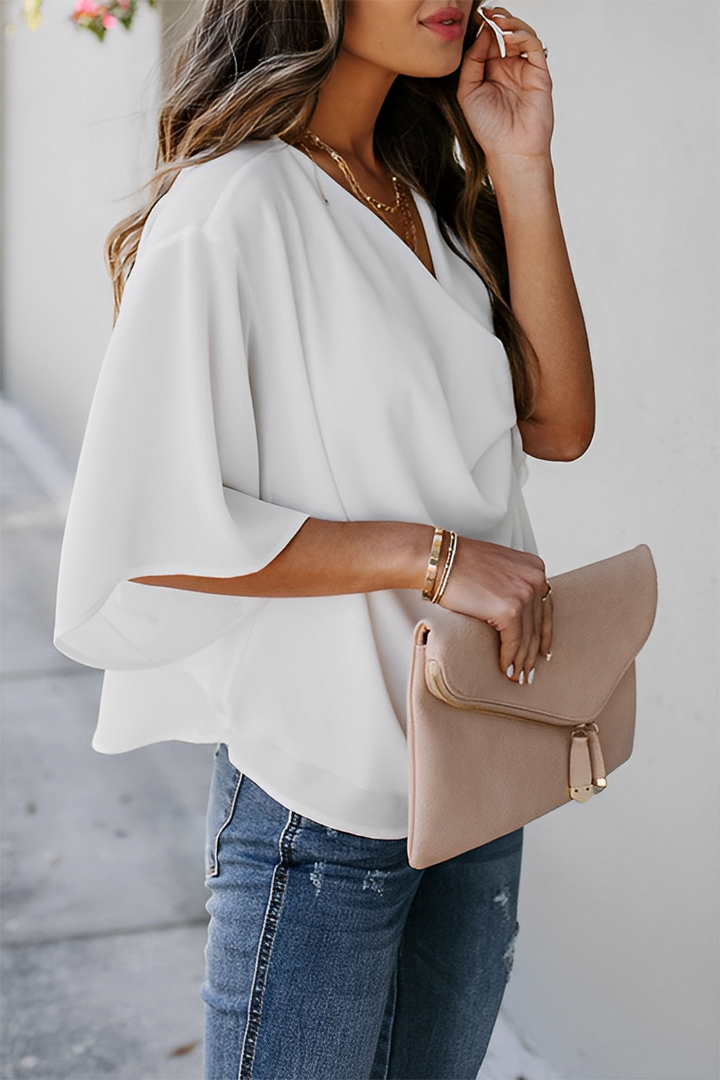 Drune | Damen Sommer Chiffon Bluse