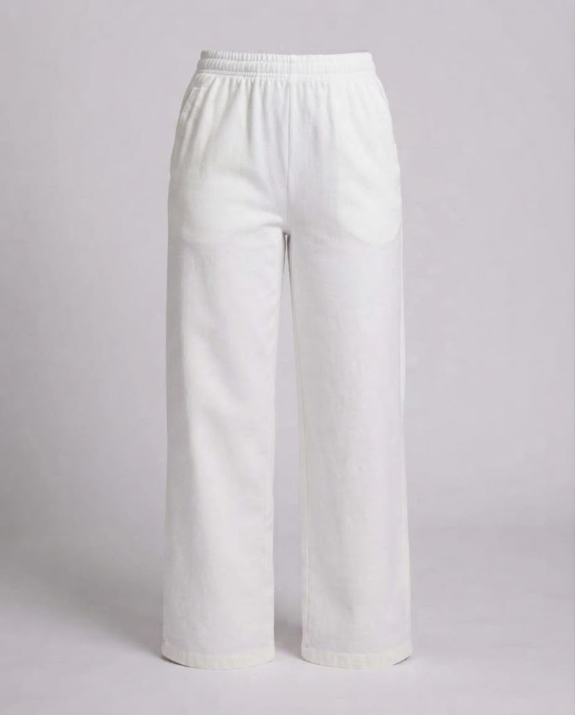 Damen Locker geschnittene Lounge‑Hose mit hohem Elastikbund und Eingrifftaschen Drune