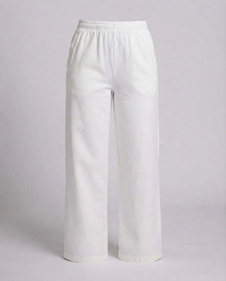Damen Locker geschnittene Lounge‑Hose mit hohem Elastikbund und Eingrifftaschen Drune