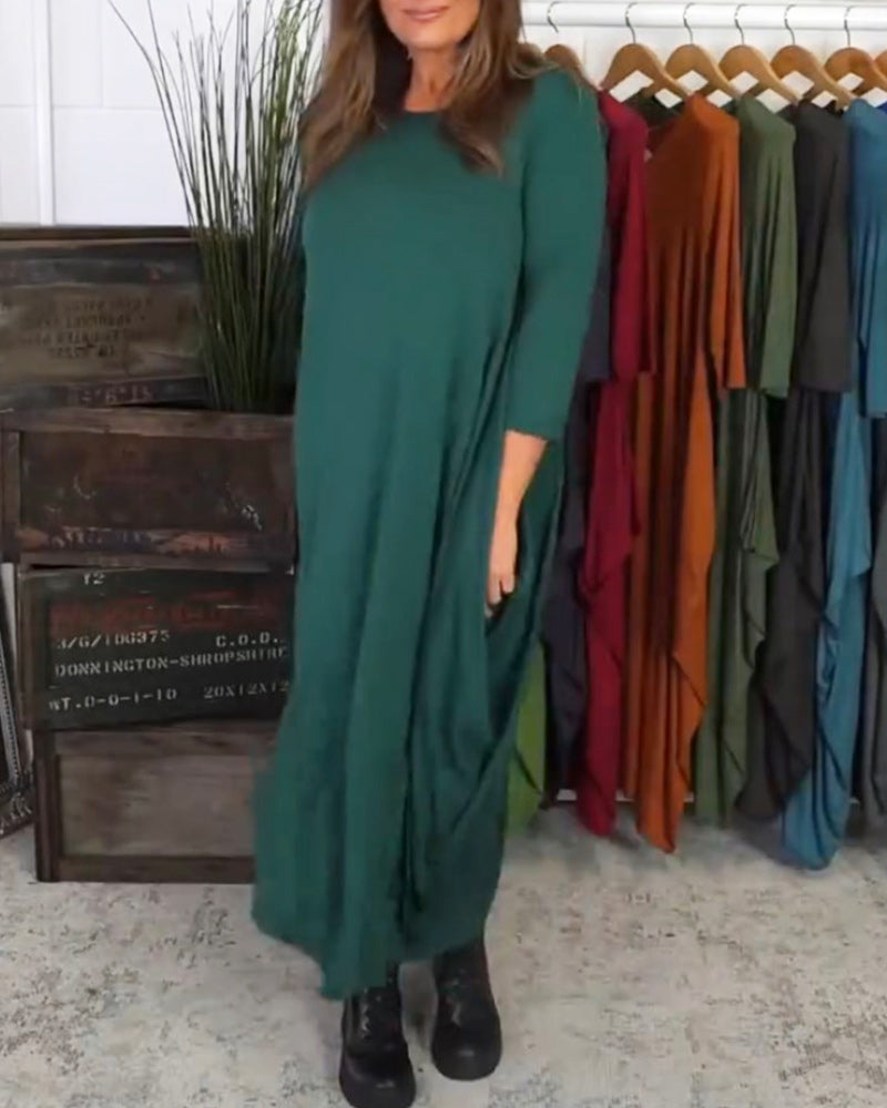 Drune | Einfaches Einfarbiges Freizeitkleid