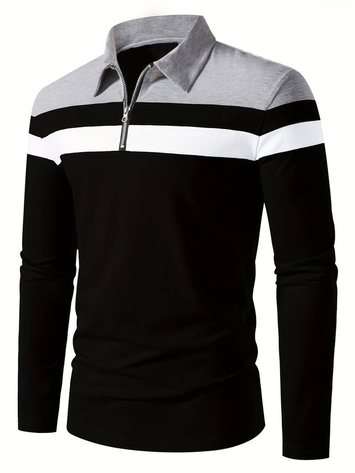 Drune – langärmliges poloshirt mit reißverschluss