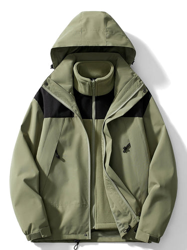 Drune | 3 in 1 Outdoor Jacke Wasserdicht Winddicht Abnehmbare Kapuze