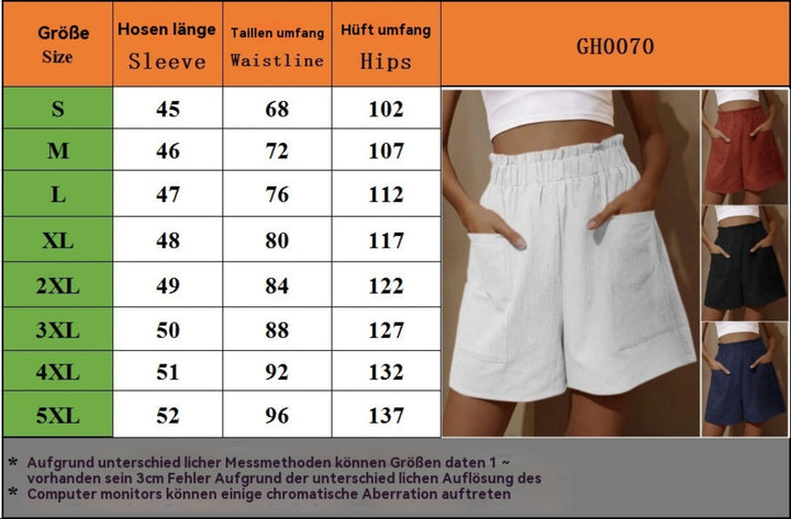 Drune | Shorts aus Baumwolle und Leinen mit hoher Taille für Damen
