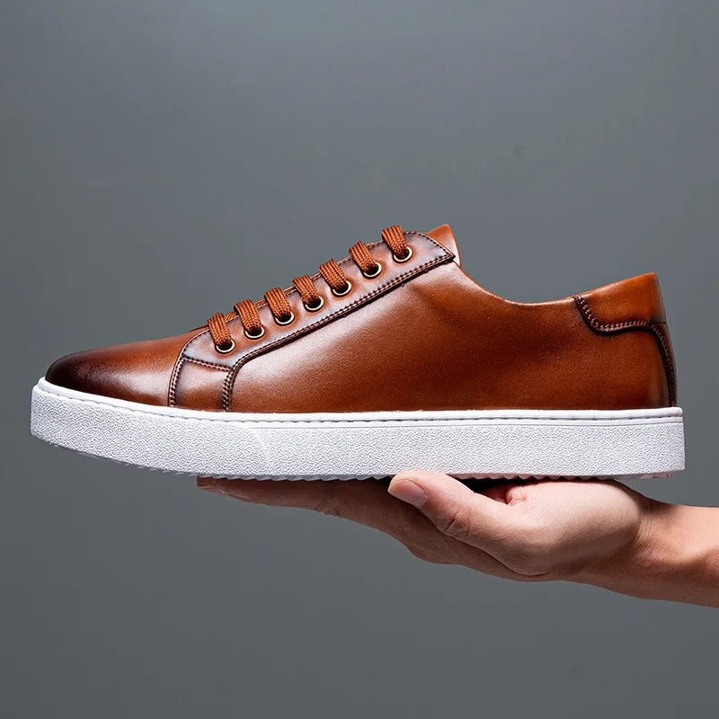 Herren Sneaker Leder Elegant Bequem