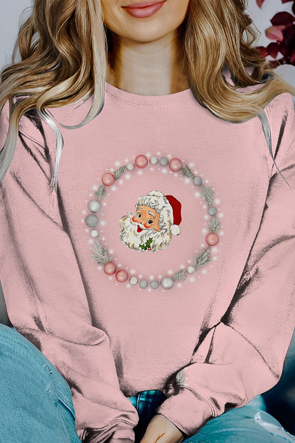 Drune | Bedruckter Weihnachtskontrastfarbe Langarm-Pullover Sweatshirt