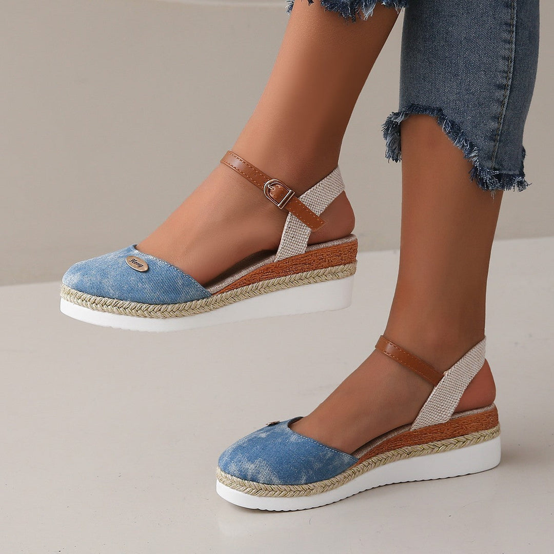 Drune | Leichte Plattform Wedge Sandalen Aus Hanfseil