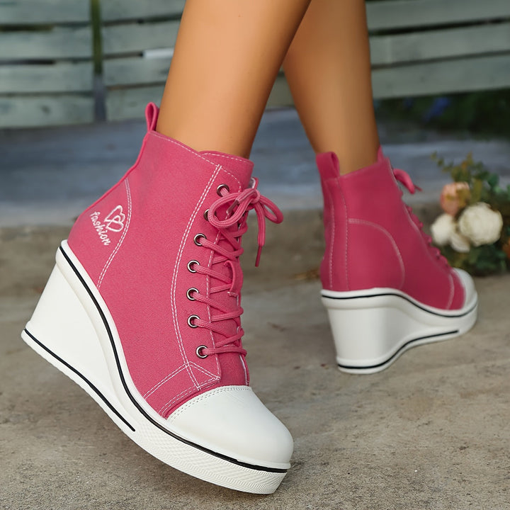 Drune | Einfache Canvas Stiefeletten Mit Liebesmotiv