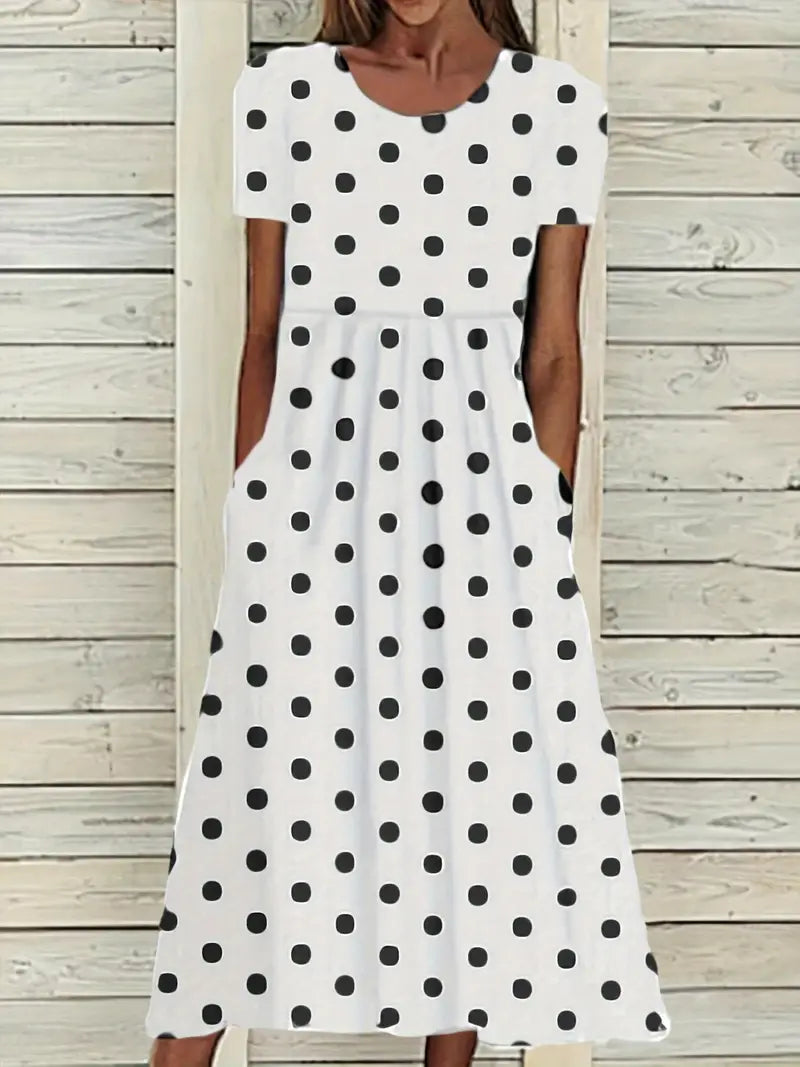 Drune midikleid mit polka dots für frühling/sommer