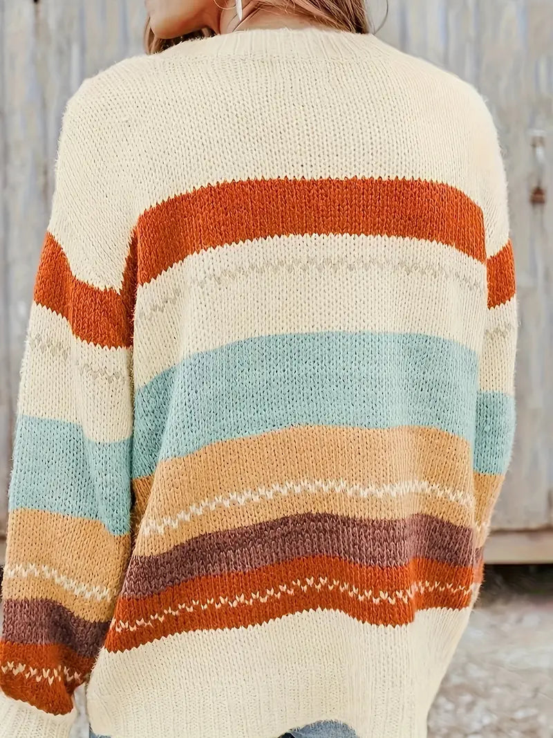 Drune | Gestreifter Strickpullover mit Rundhalsausschnitt