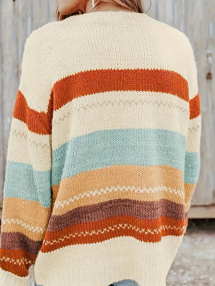 Drune | Gestreifter Strickpullover mit Rundhalsausschnitt
