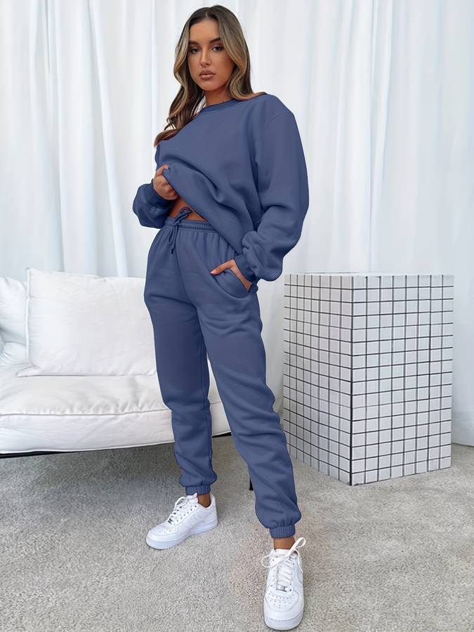 Drune | Damen-Sweat-Set - Oversized Pullover & Jogginghose in Pink für Lounge & Streetstyle