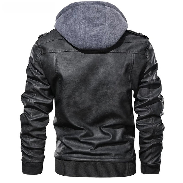 Drune |  Lederjacke mit Kapuze für Herren - Perfekt für Outdoor-Aktivitäten