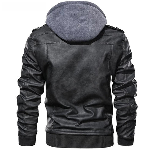 Drune |  Lederjacke mit Kapuze für Herren - Perfekt für Outdoor-Aktivitäten