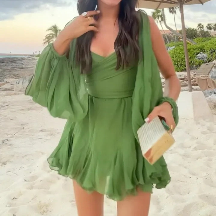 Drune | Langärmeliges Neckholder-Kleid aus Mesh