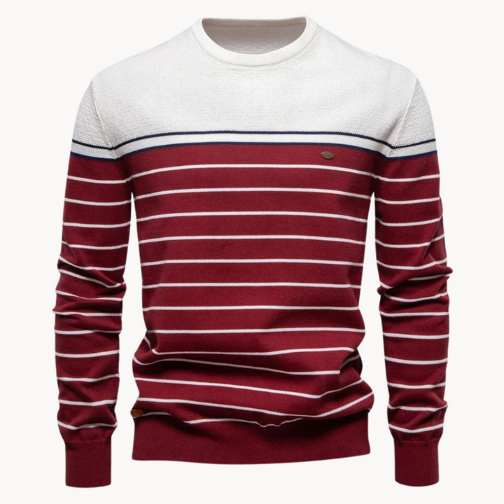 Drune | Baumwollpullover mit Streifenmuster
