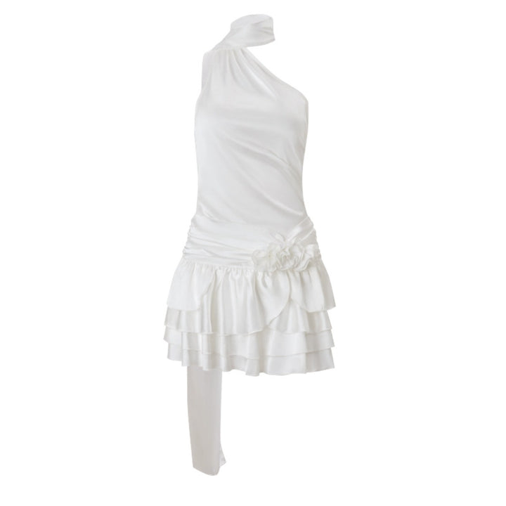 Drune | Ein-Wort-Schulter-Satin-Neckholder-Kleid