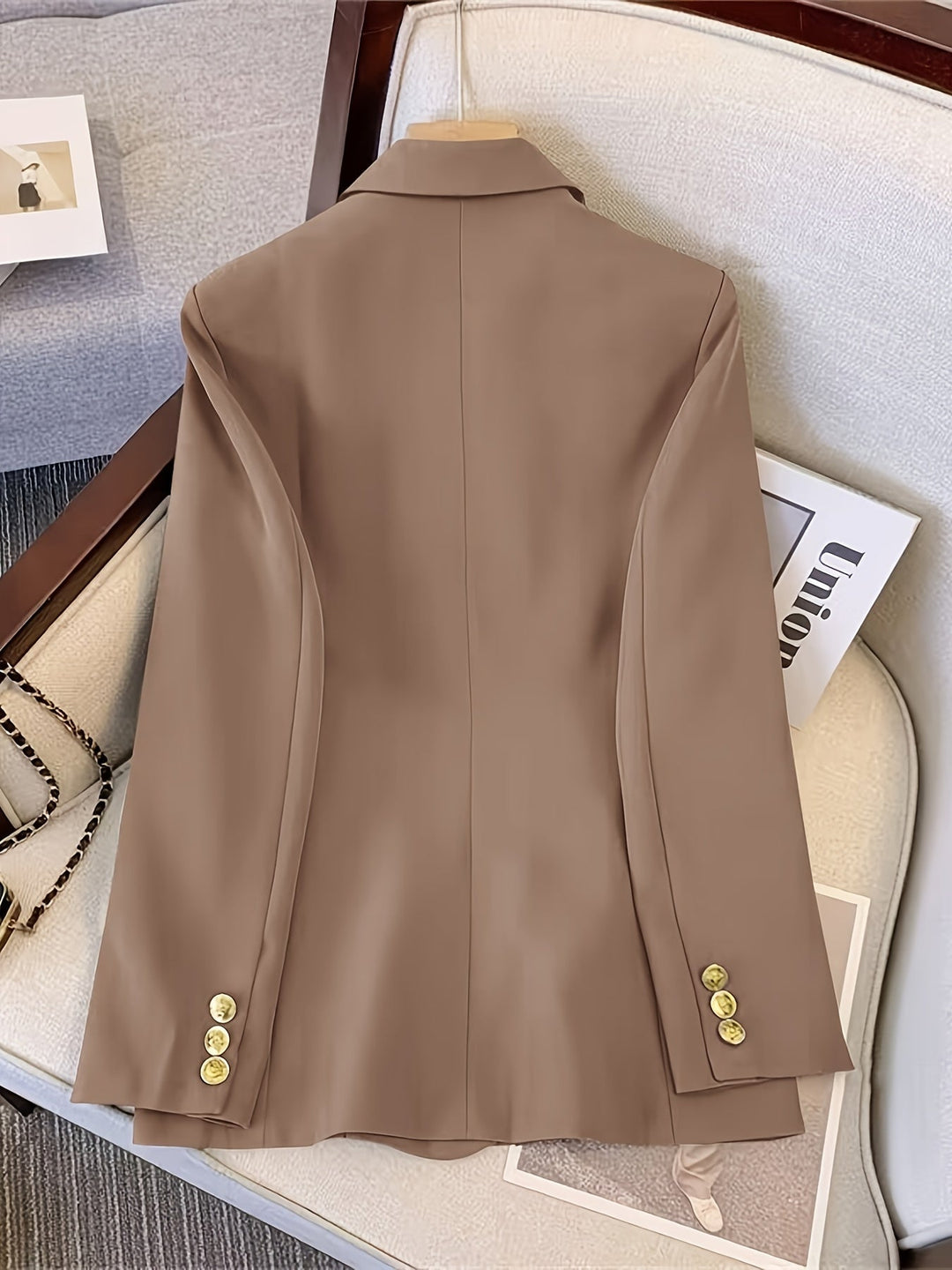 Drune | Eleganter Business Slim Blazer mit goldenen Knöpfen Ideal für alle Jahreszeiten