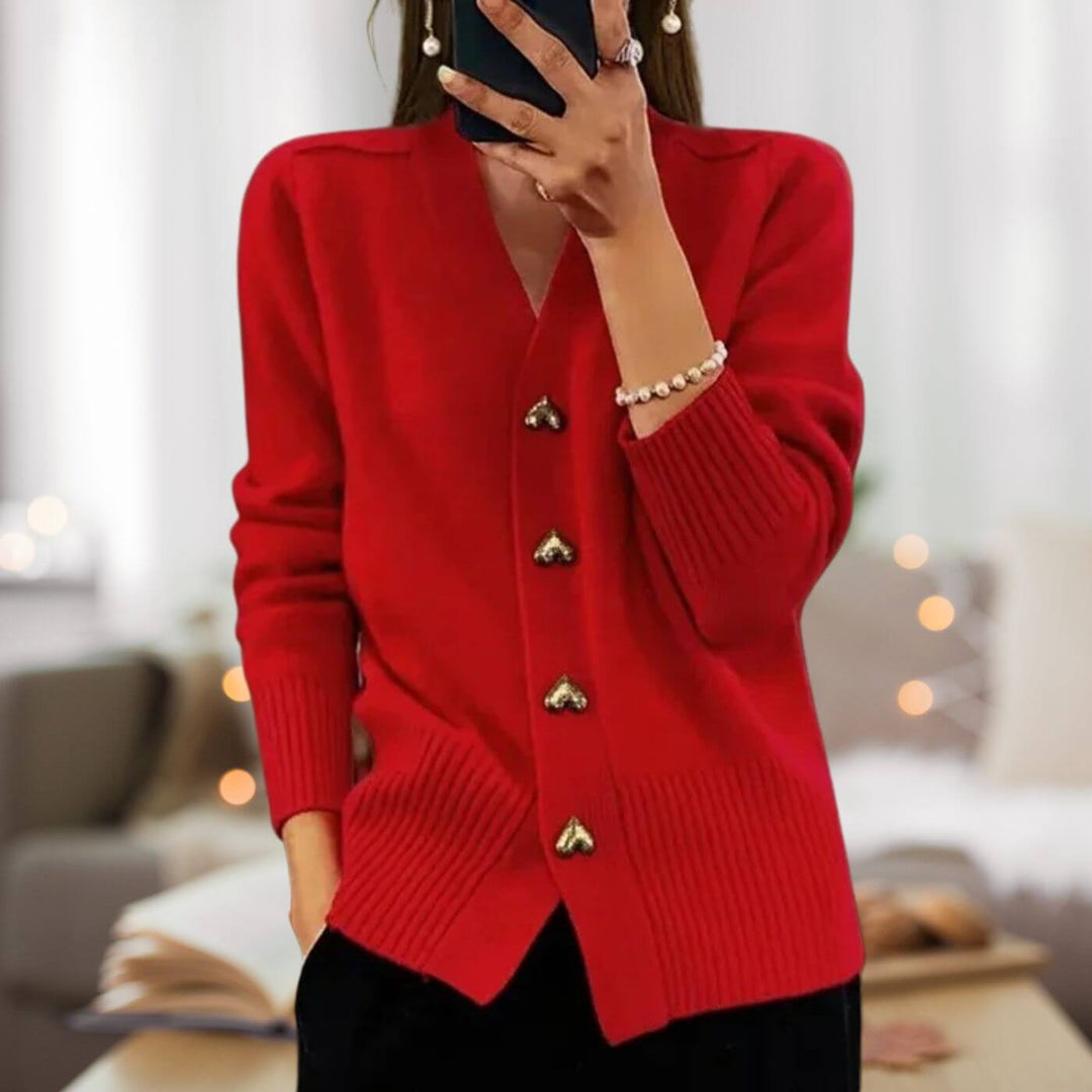 Drune | Stylish cardigan with heart button accents