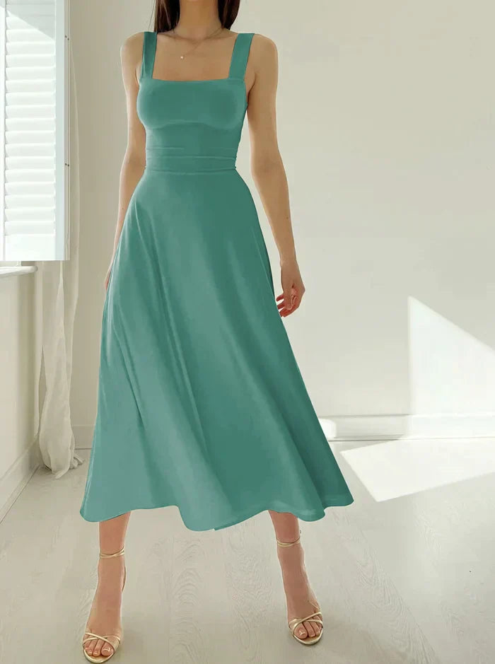 Drune - Elegantes ärmelloses A-Linien-Midikleid – Zeitloser Chic | Fit-and-Flare Midikleid – Perfekt für jeden Anlass