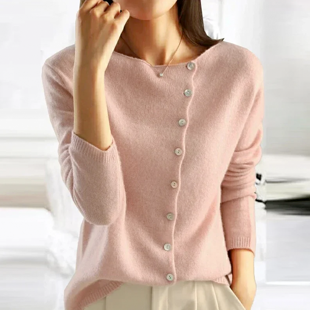 Drune | Knopfverschluss runder Hals Cardigan