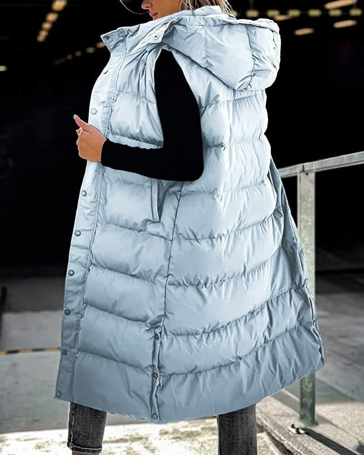 Drune | Ärmellose, Lässige Steppjacke Mit Kapuze Und Reißverschluss