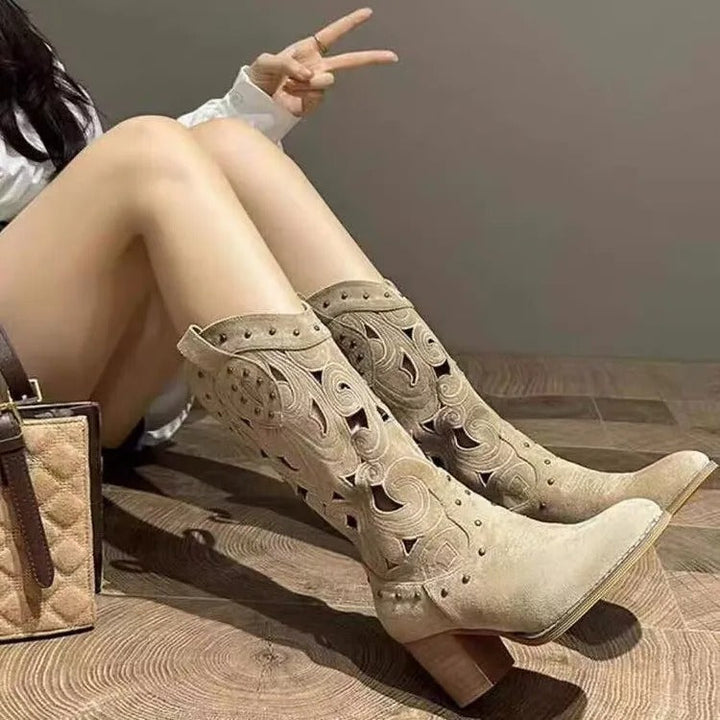 Drune - Bedruckte Cowboystiefel aus Leder