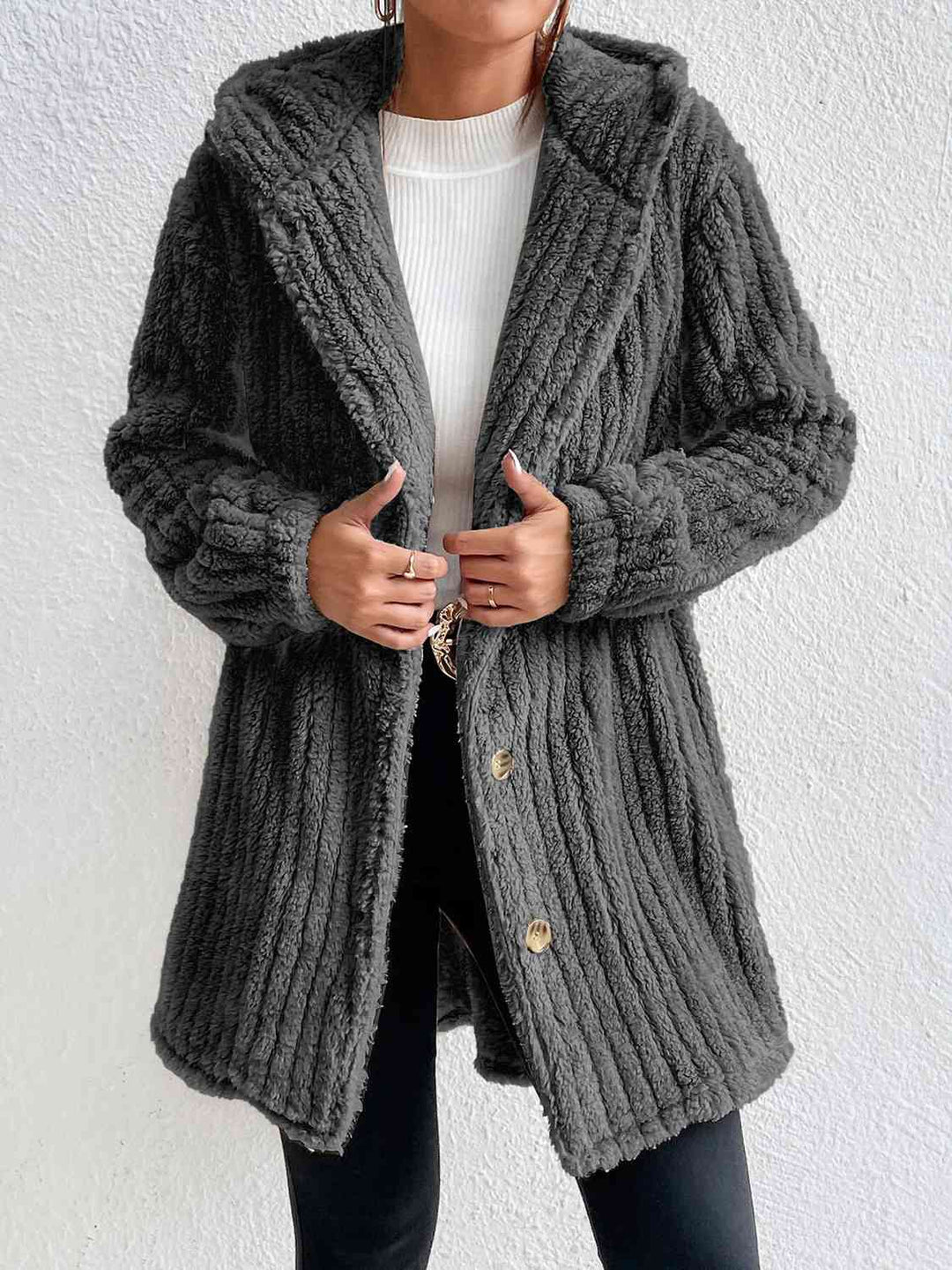 Drune | Button Down Kapuzenmantel