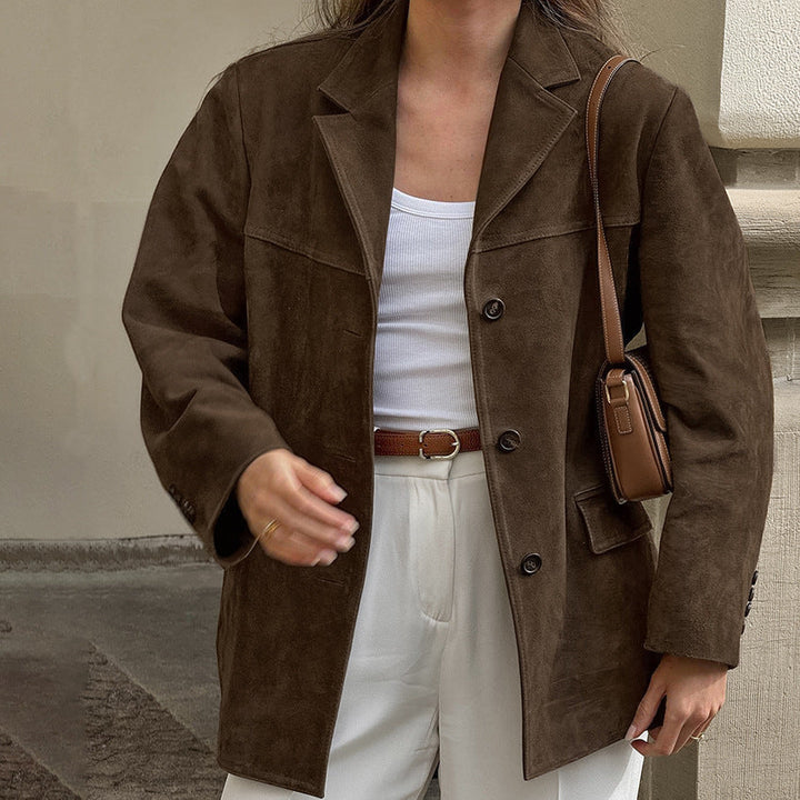 Drune | Wildlederjacke mit Edler Optik