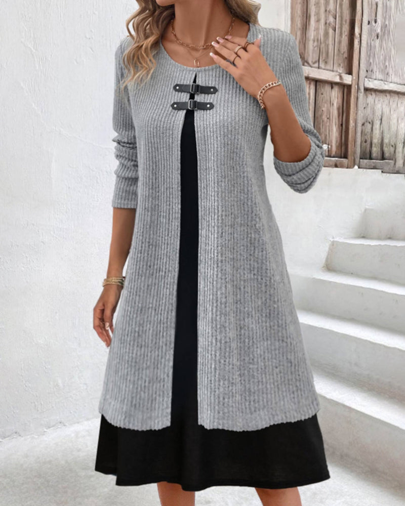 Drune | Rippenkleid mit Langen Ärmeln