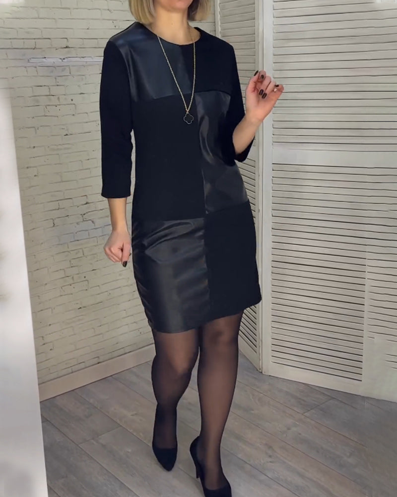 Drune | Kleid mit Rundhalsausschnitt Aus Pu Leder