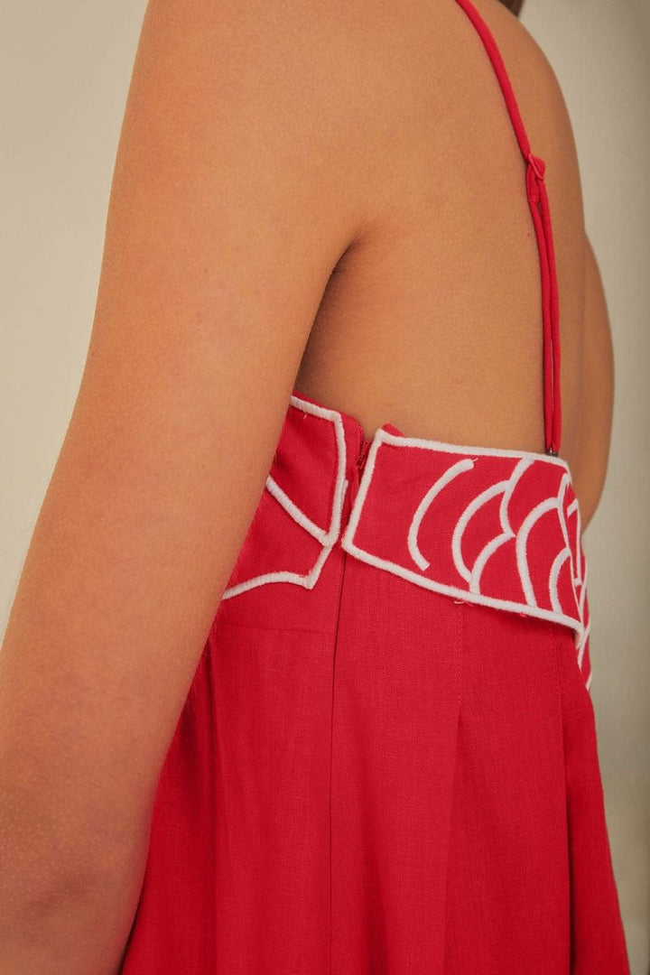 Drune | Besticktes Maxi Slip Kleid