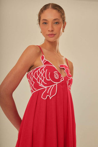Drune | Besticktes Maxi Slip Kleid