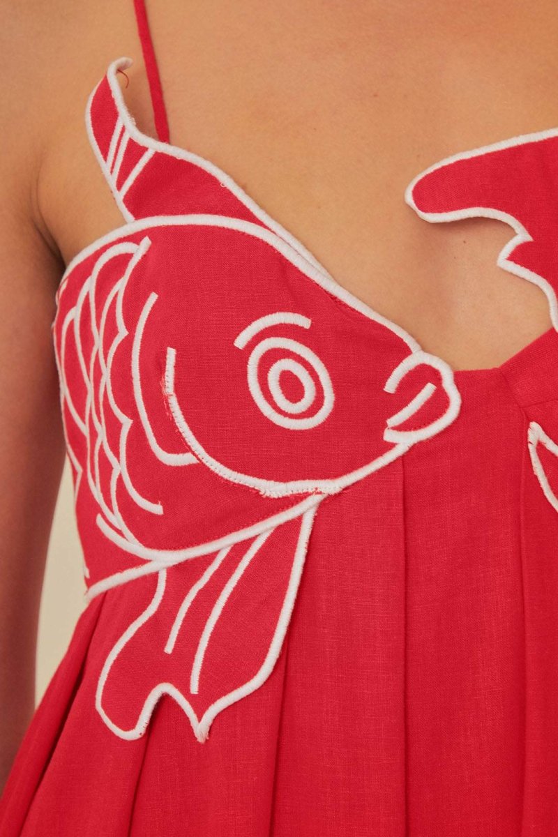 Drune | Besticktes Maxi Slip Kleid