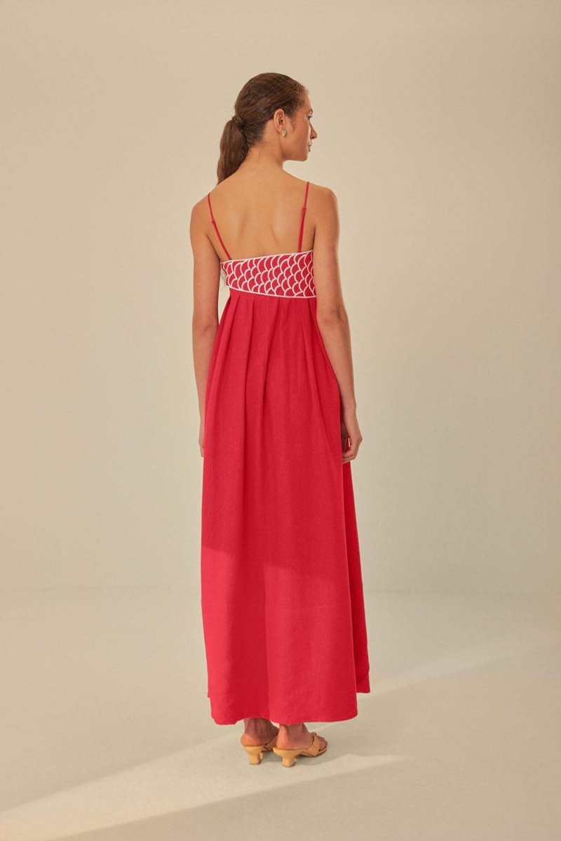 Drune | Besticktes Maxi Slip Kleid