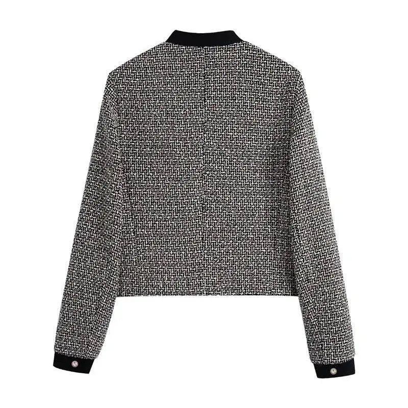 Drune | Elegante Schleifen-Bindung Frauen Tweed Jacke