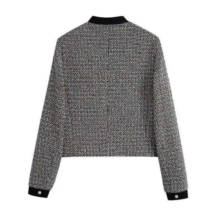 Drune | Elegante Schleifen-Bindung Frauen Tweed Jacke