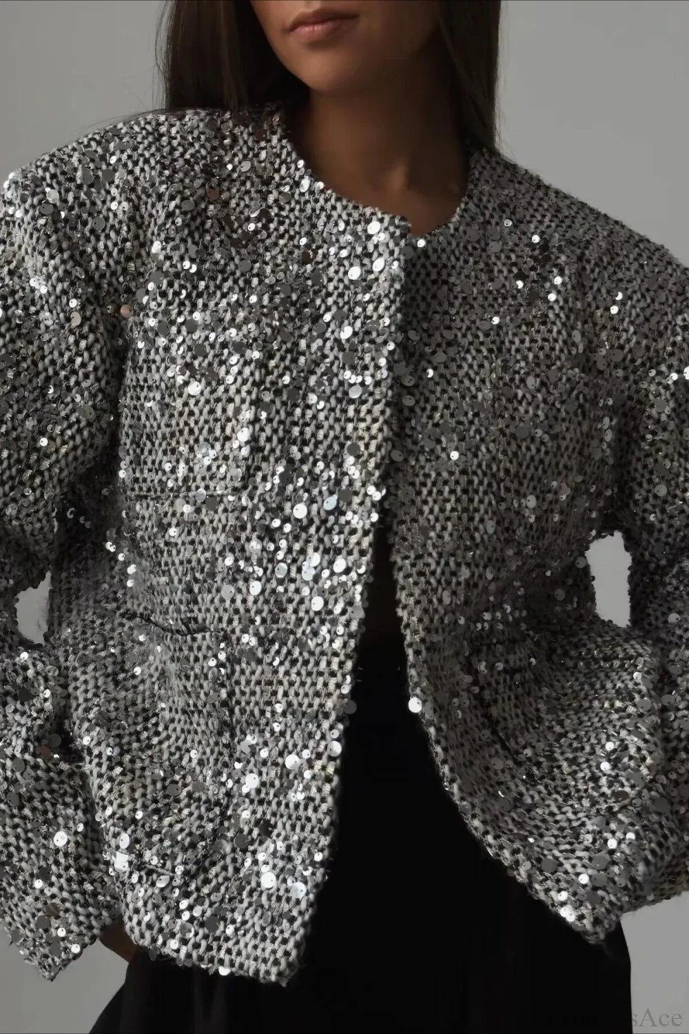 Drune | Luxuriöse Tweed Paillettenjacke
