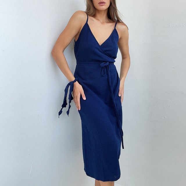 Drune | Stylisches V-Ausschnitt ärmelloses Kleid für Frauen