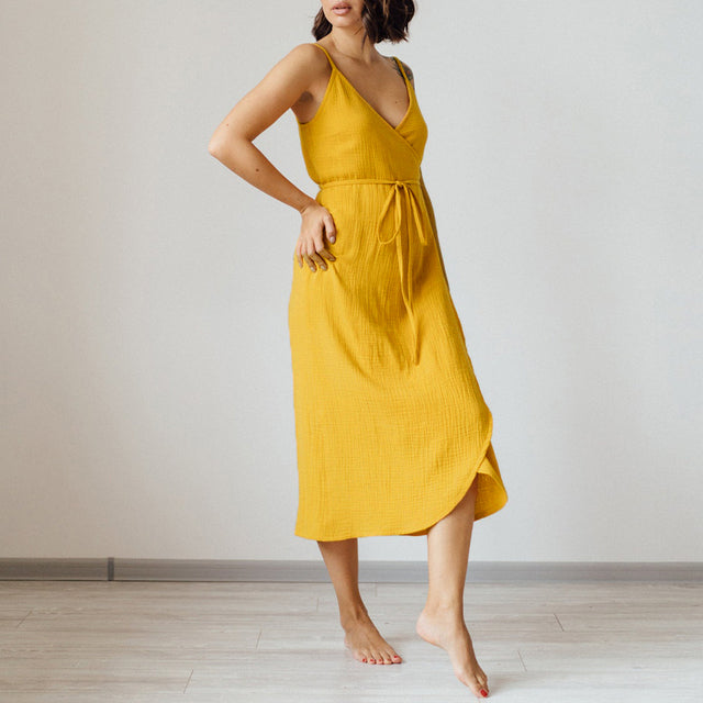 Drune | Stylisches V-Ausschnitt ärmelloses Kleid für Frauen